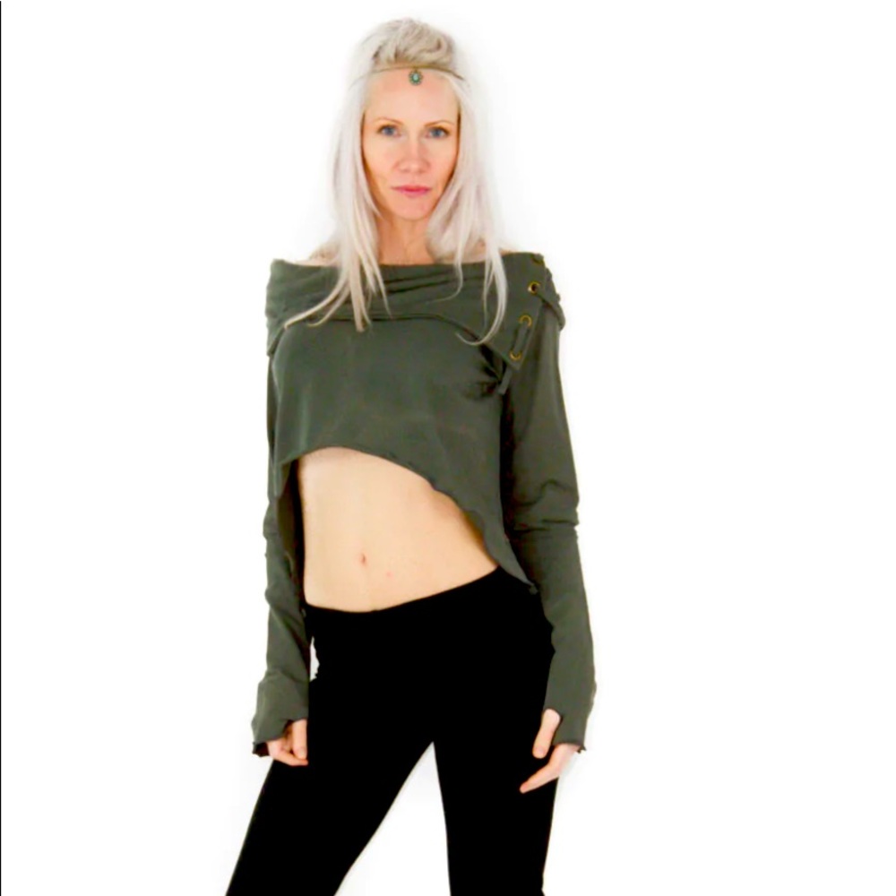 Maddie Moon cropped cowl sweater